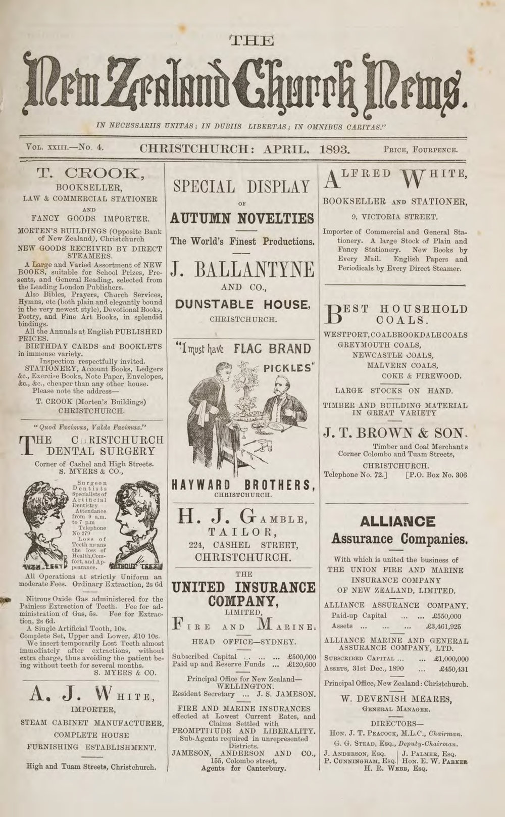 The New Zealand Church News April 1893