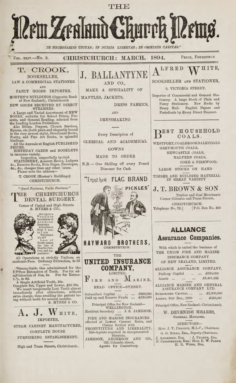 The New Zealand Church News March 1894