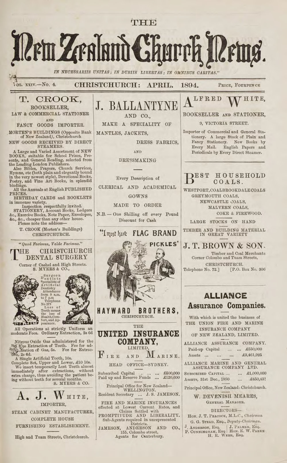 The New Zealand Church News April 1894