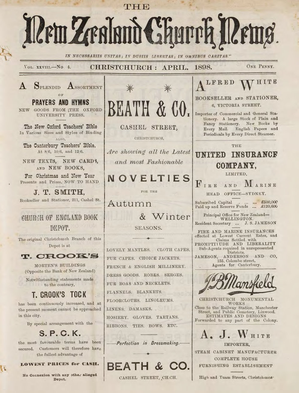 The New Zealand Church News April 1898