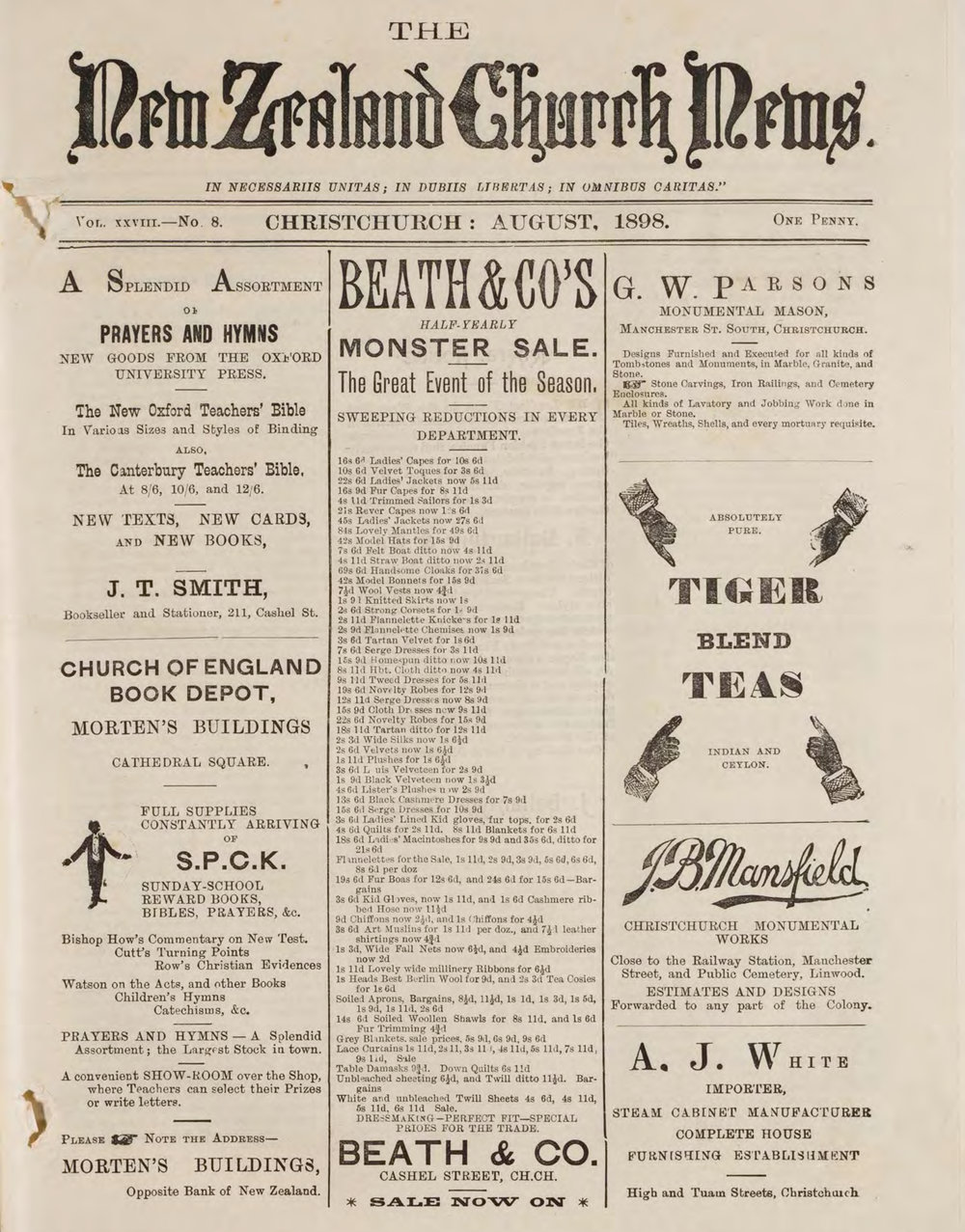 The New Zealand Church News August 1898