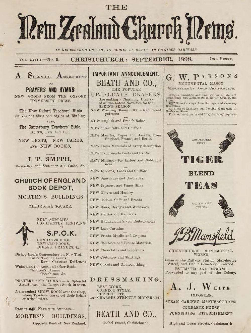 The New Zealand Church News September 1898