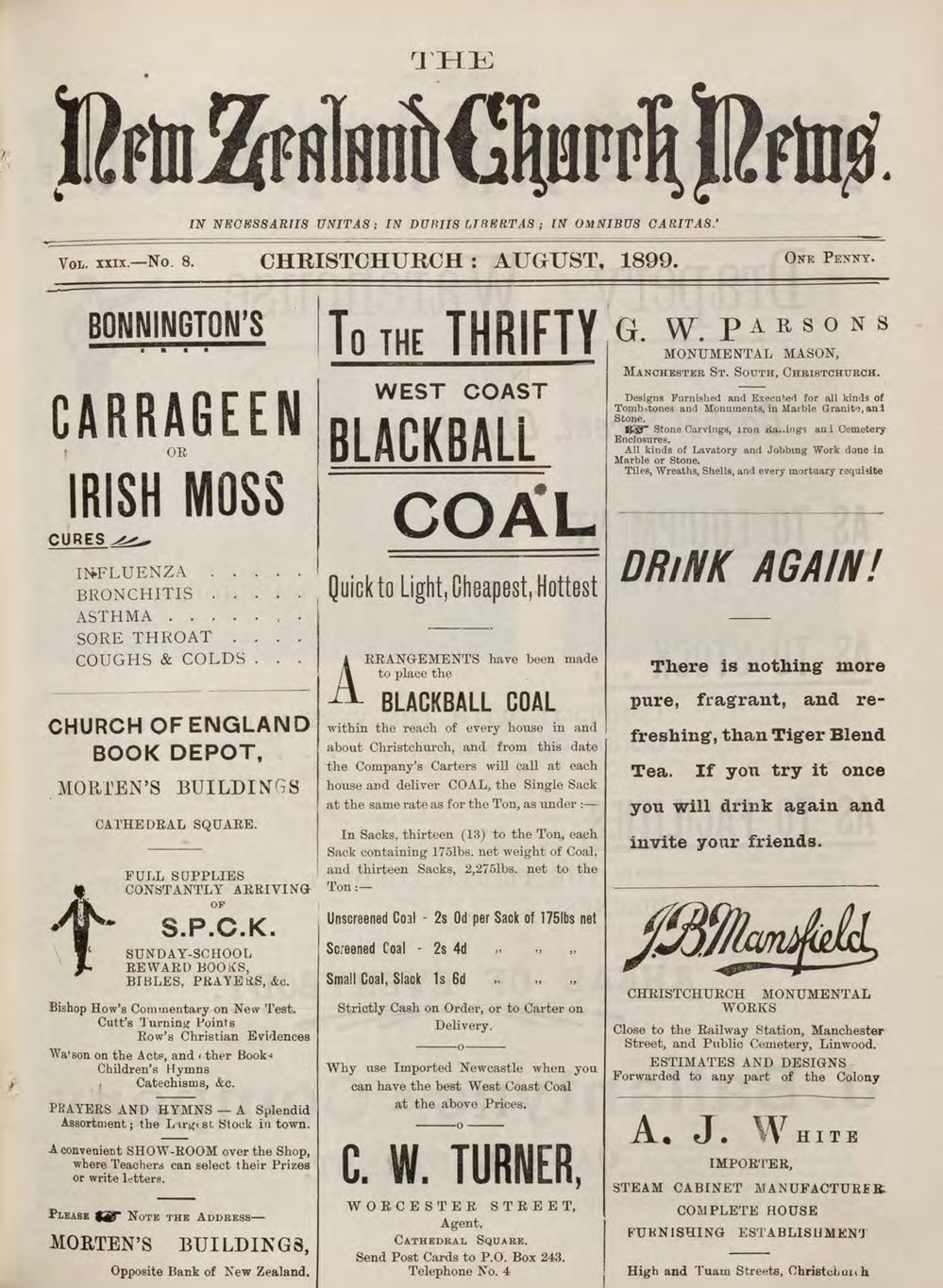 The New Zealand Church News August 1899