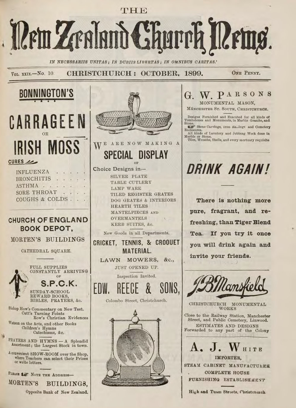 The New Zealand Church News October 1899