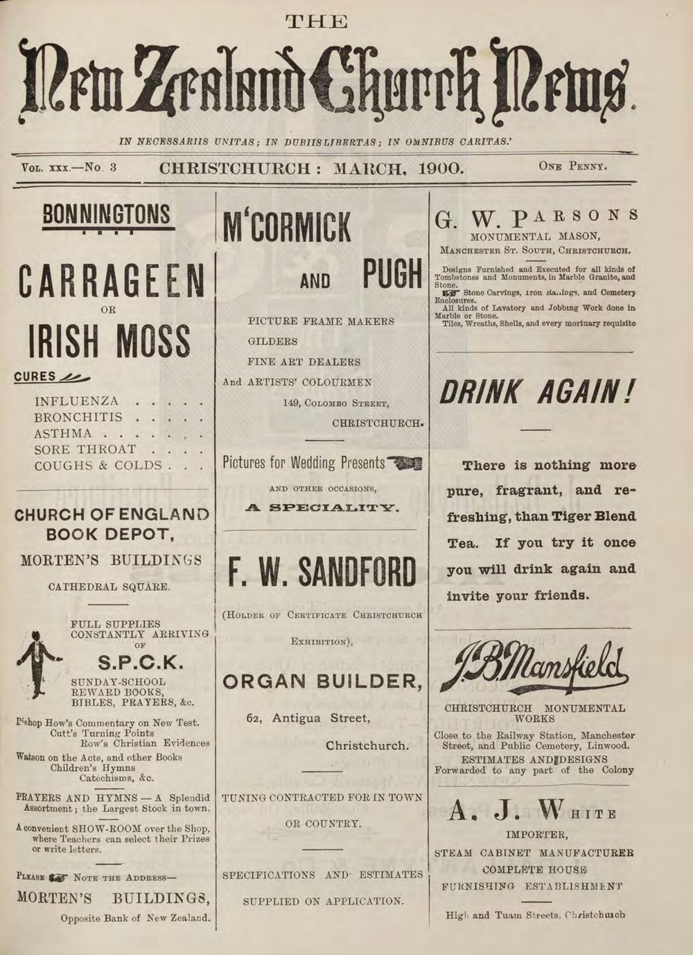 The New Zealand Church News March 1900