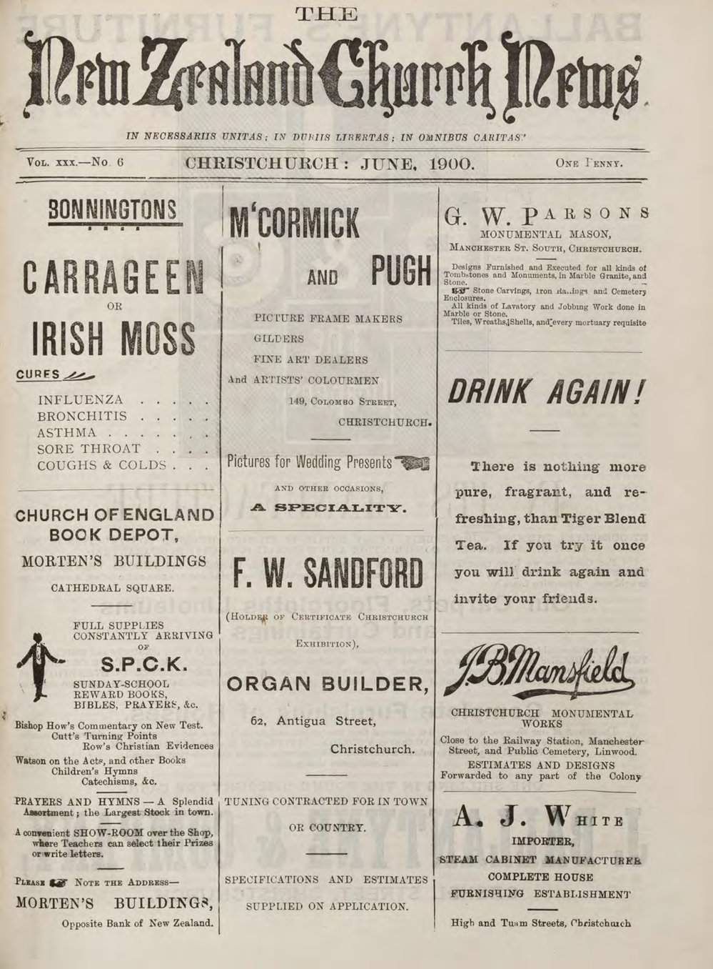 The New Zealand Church News June 1900