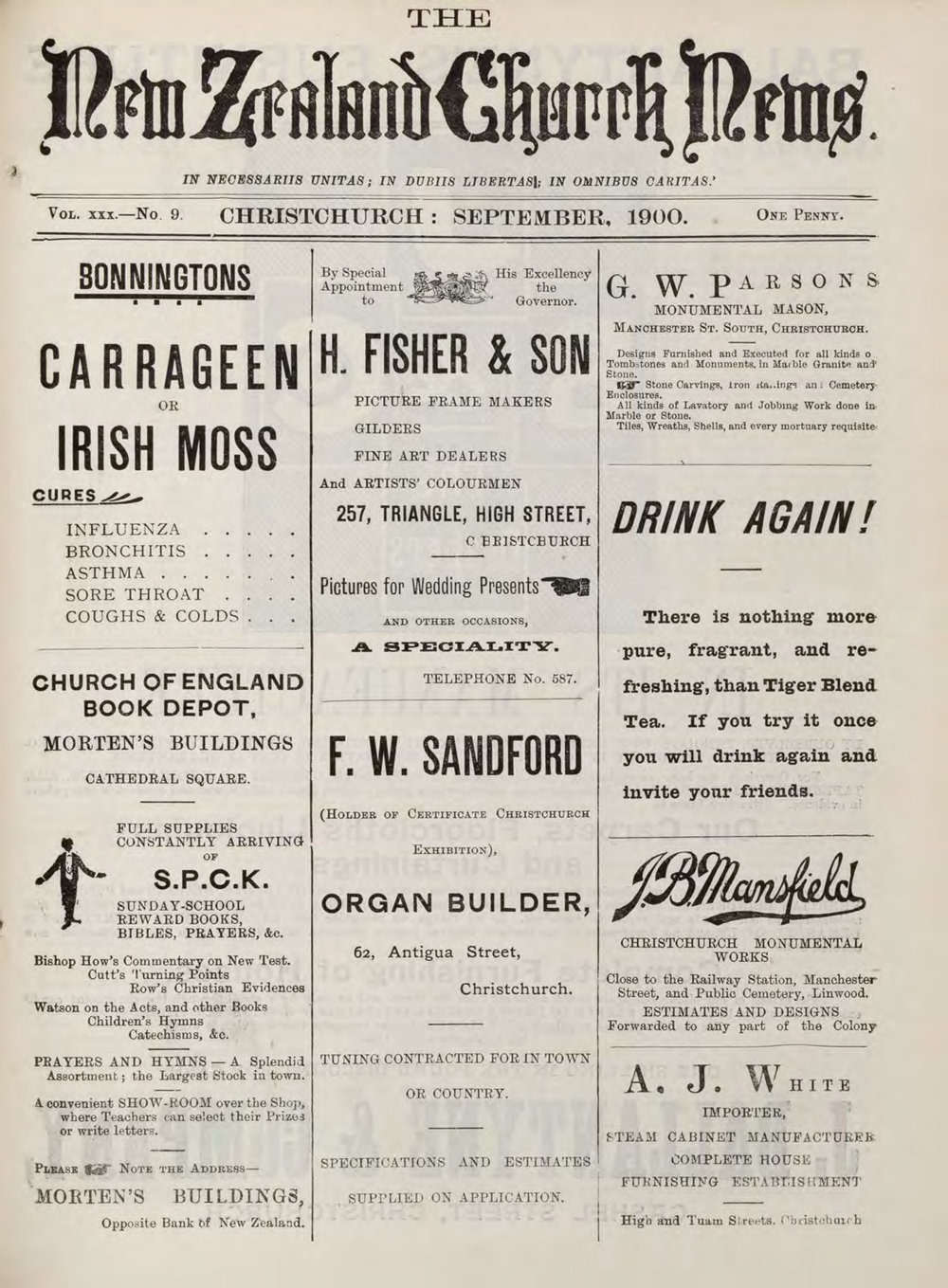 The New Zealand Church News September 1900
