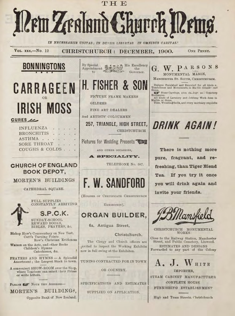 The New Zealand Church News December 1900