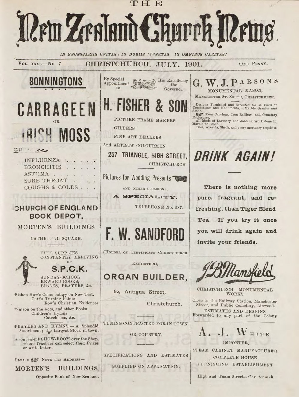 The New Zealand Church News July 1901