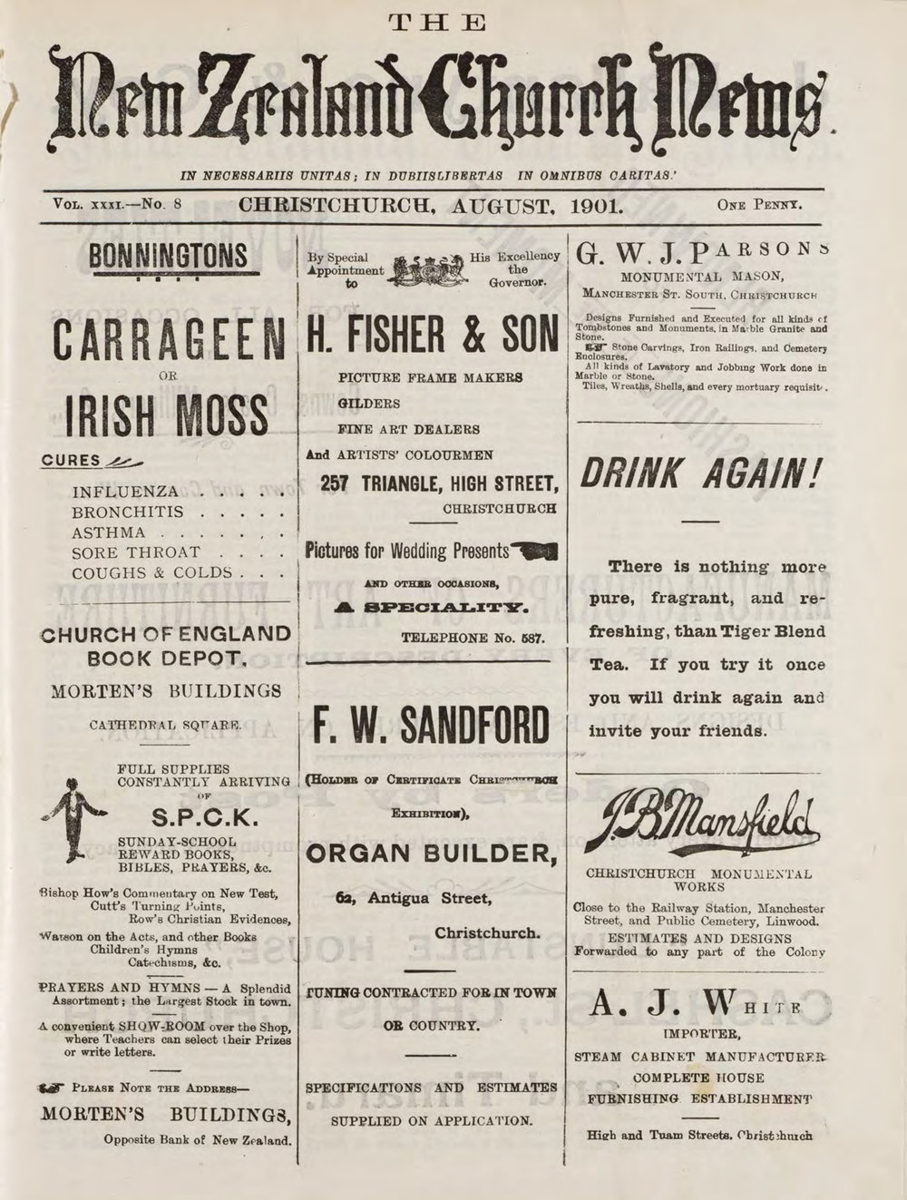 The New Zealand Church News August 1901