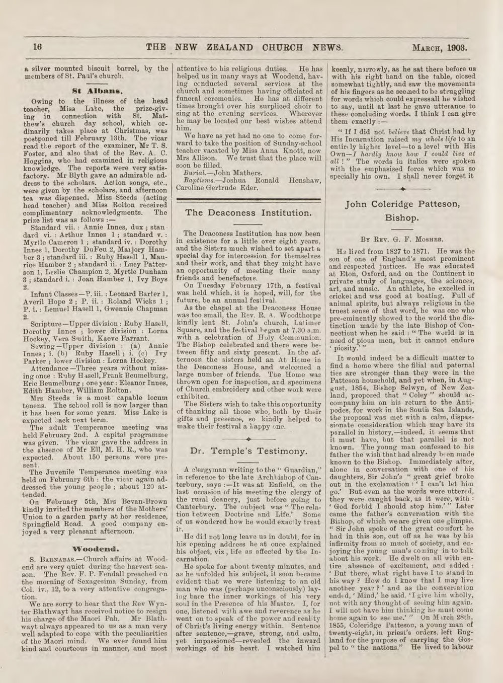 The New Zealand Church News March 1903