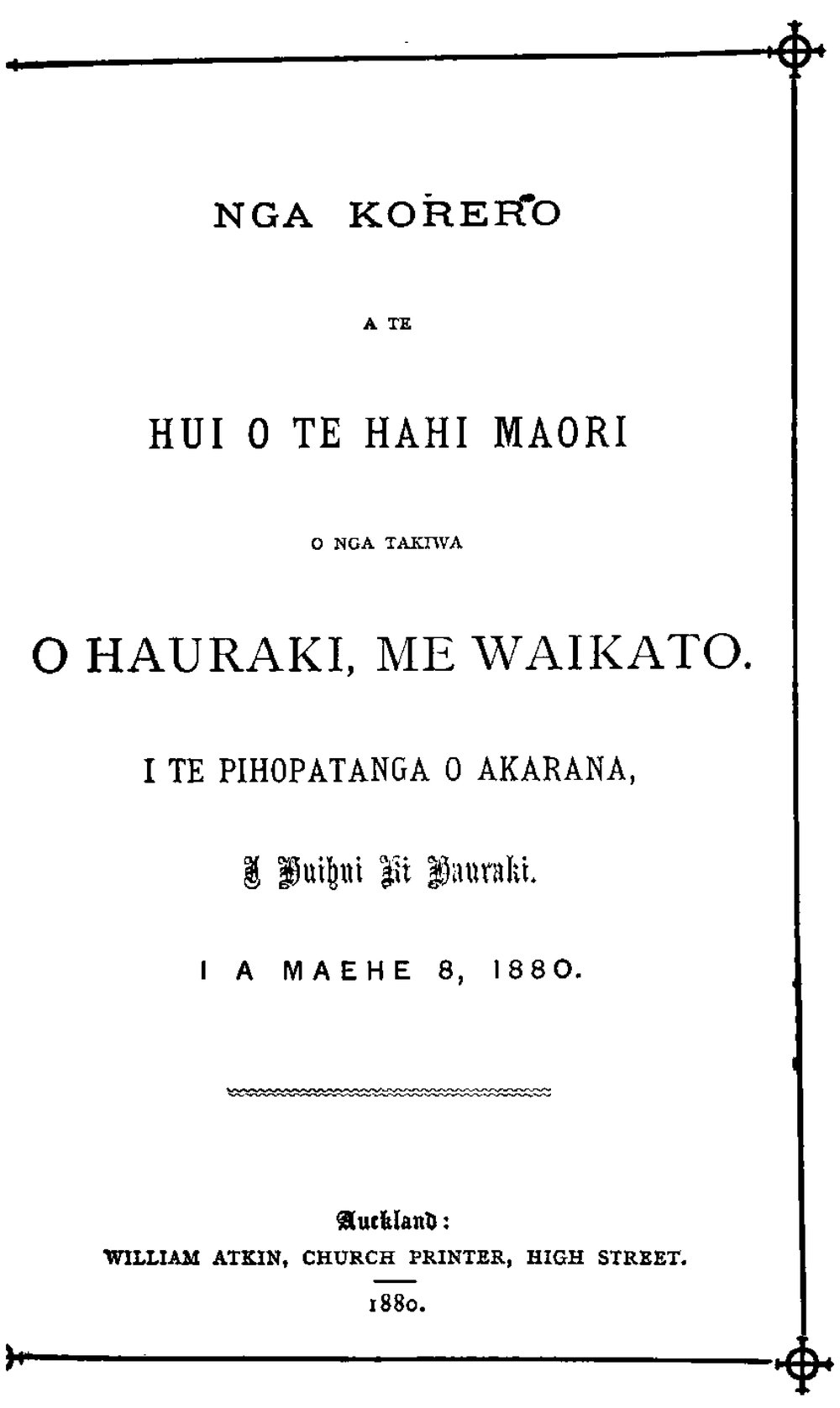 O Hauraki O Waikato 1880