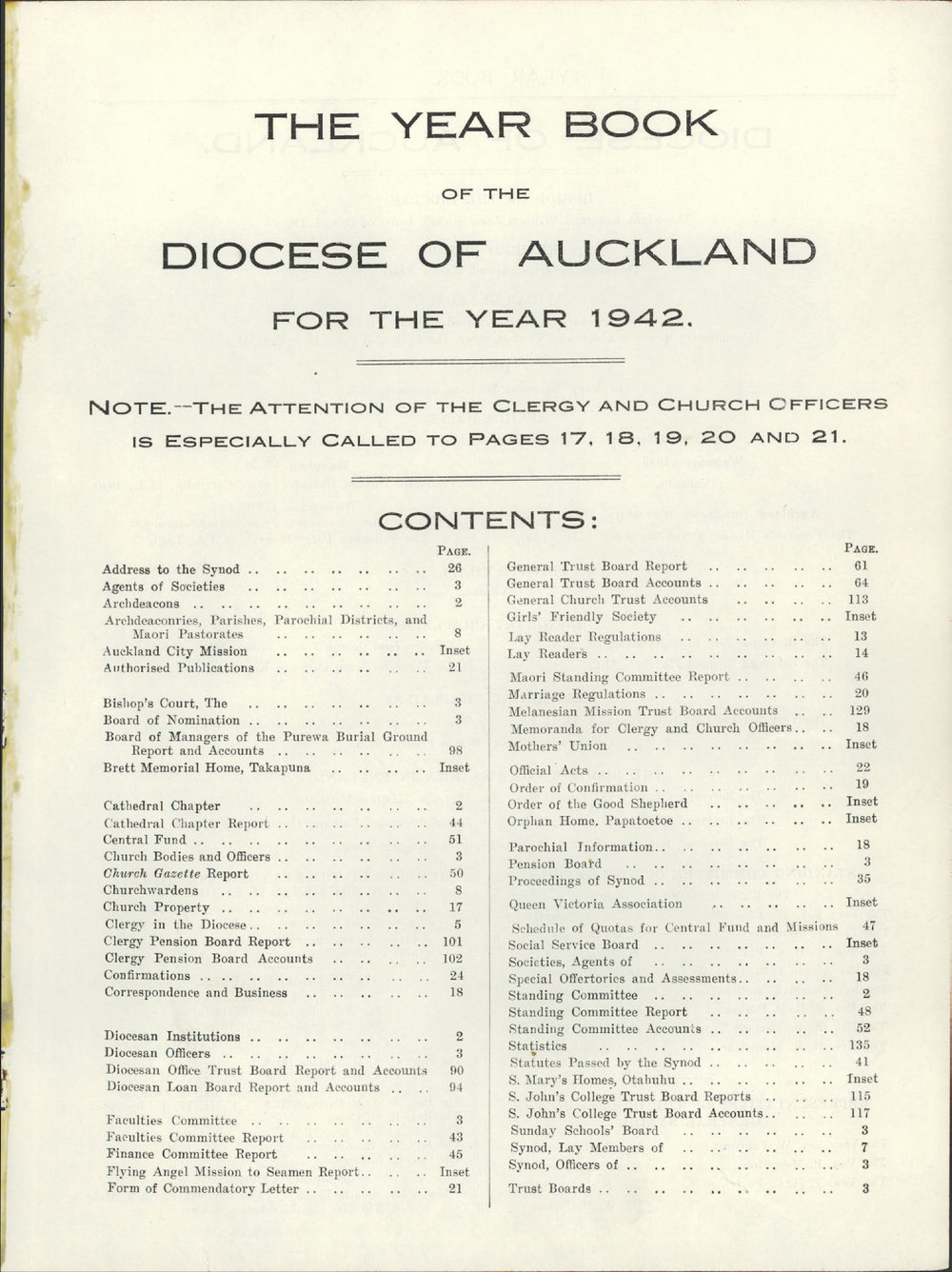 Year Book of the Diocese of Auckland 1942