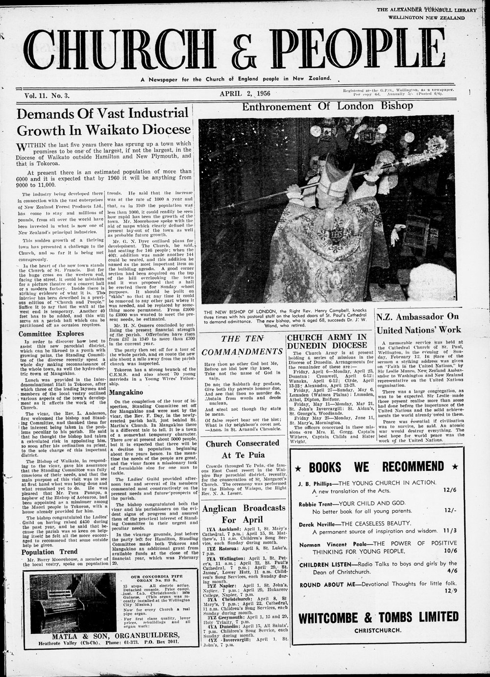 Church &amp; People: April 1956