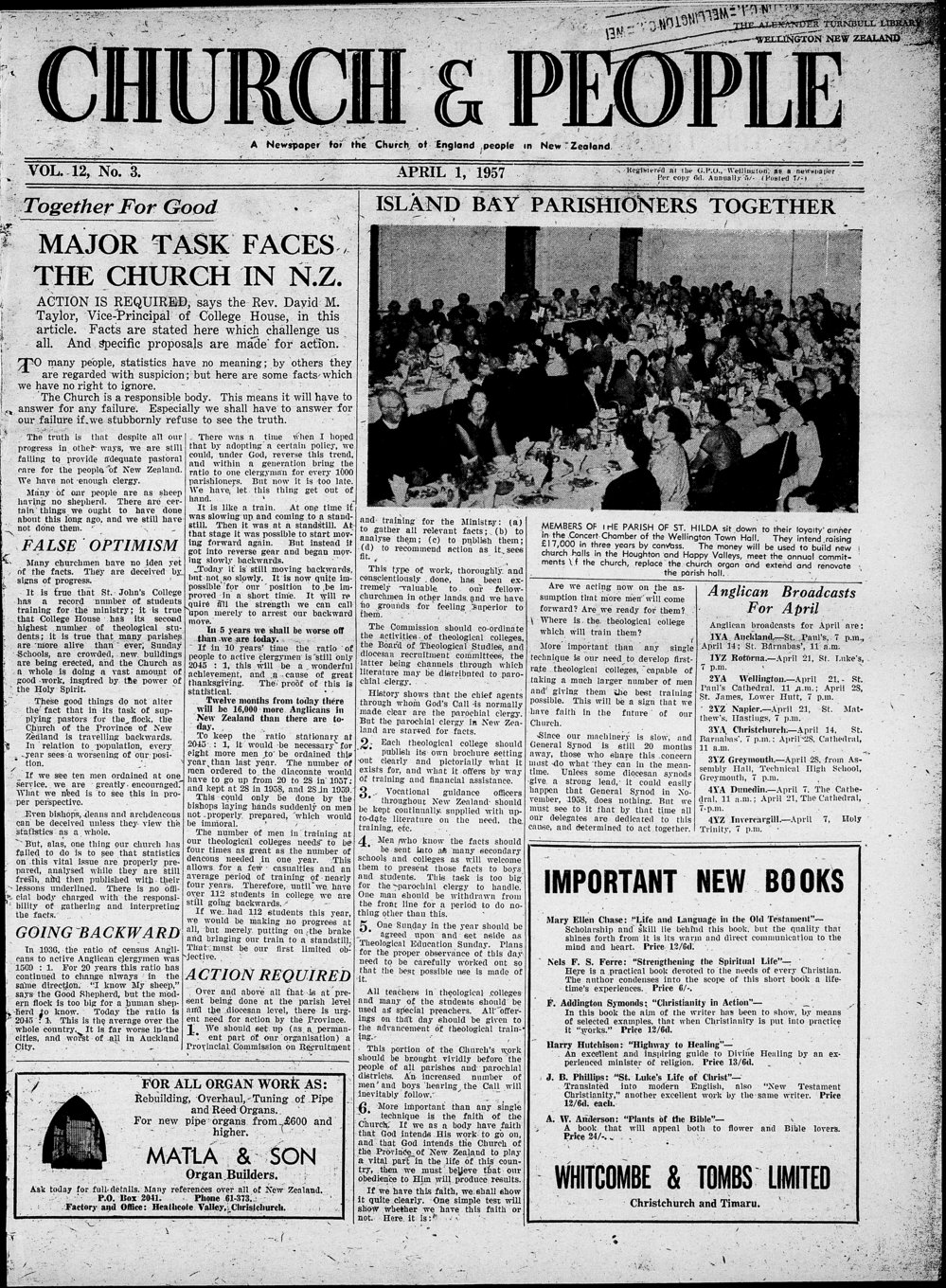 Church &amp; People: April 1957