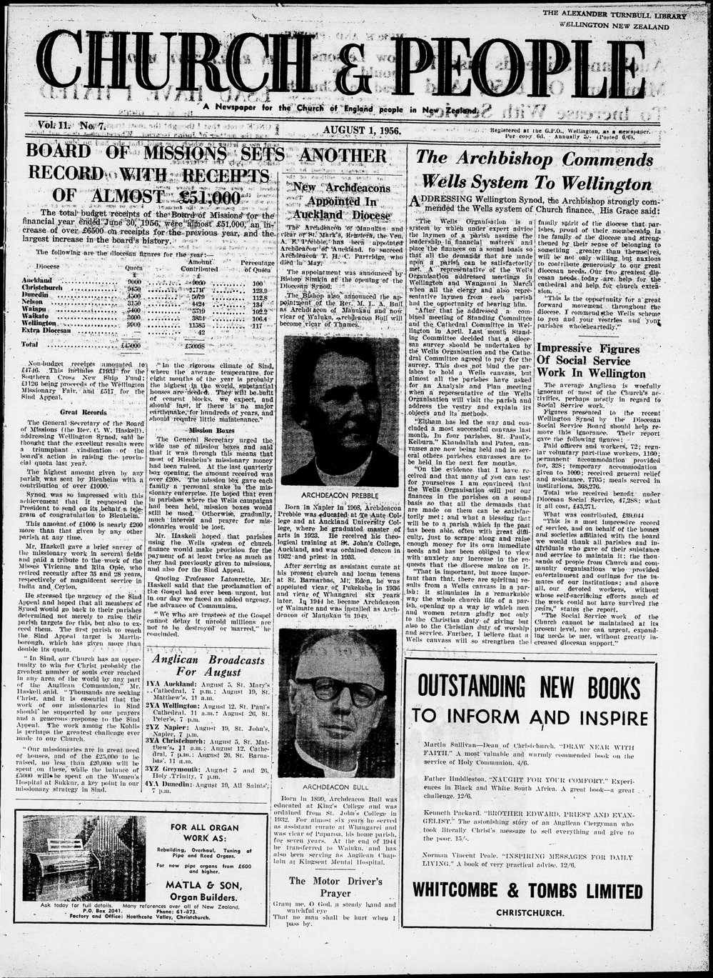 Church &amp; People: August 1956