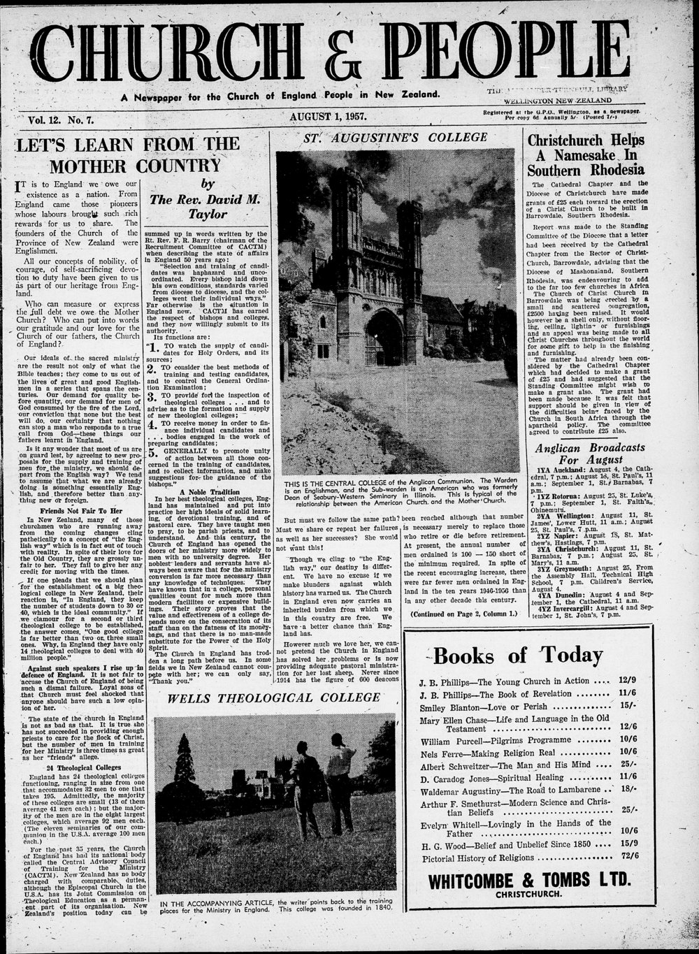 Church &amp; People: August 1957