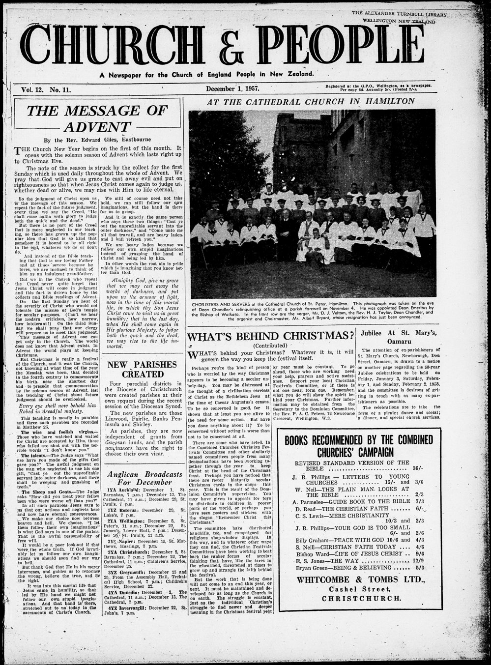 Church &amp; People: December 1957