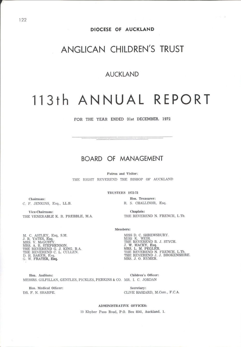 Anglican Children's Trust 113th Annual Report