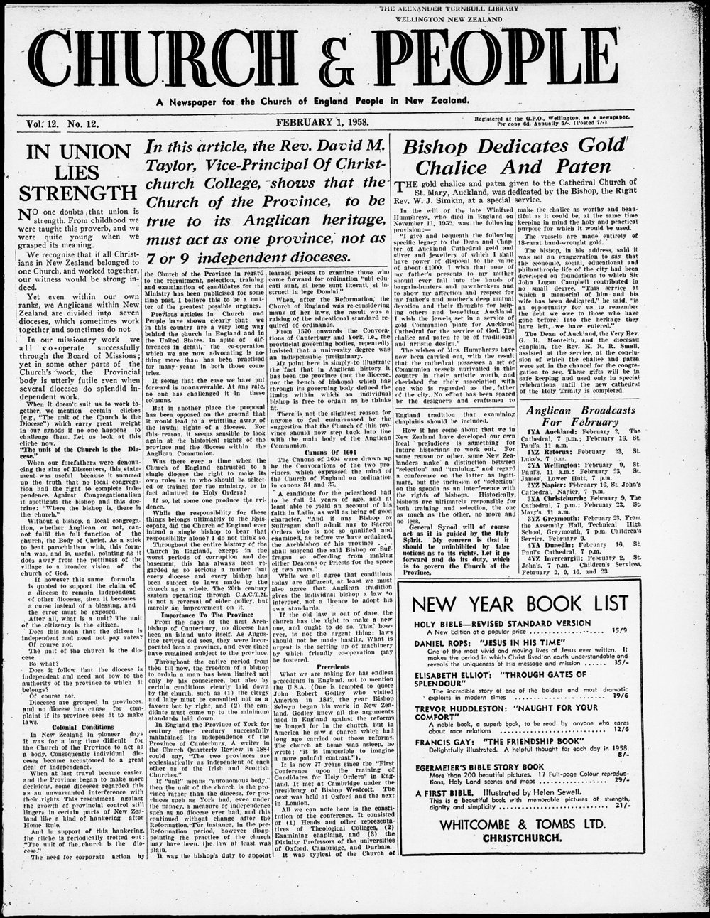 Church &amp; People: February 1958