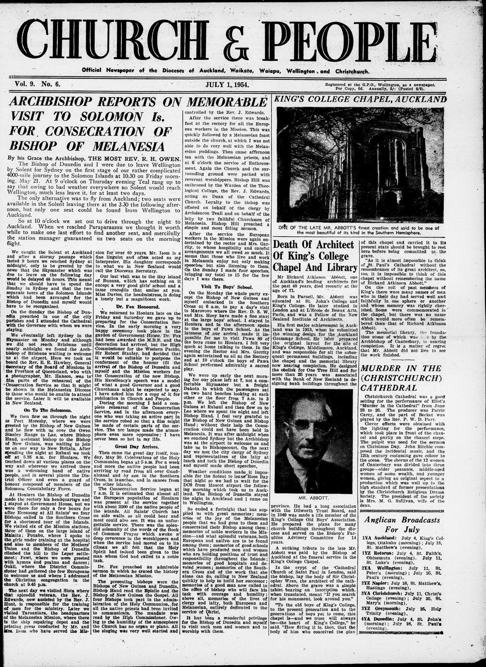 Church &amp; People: July 1954