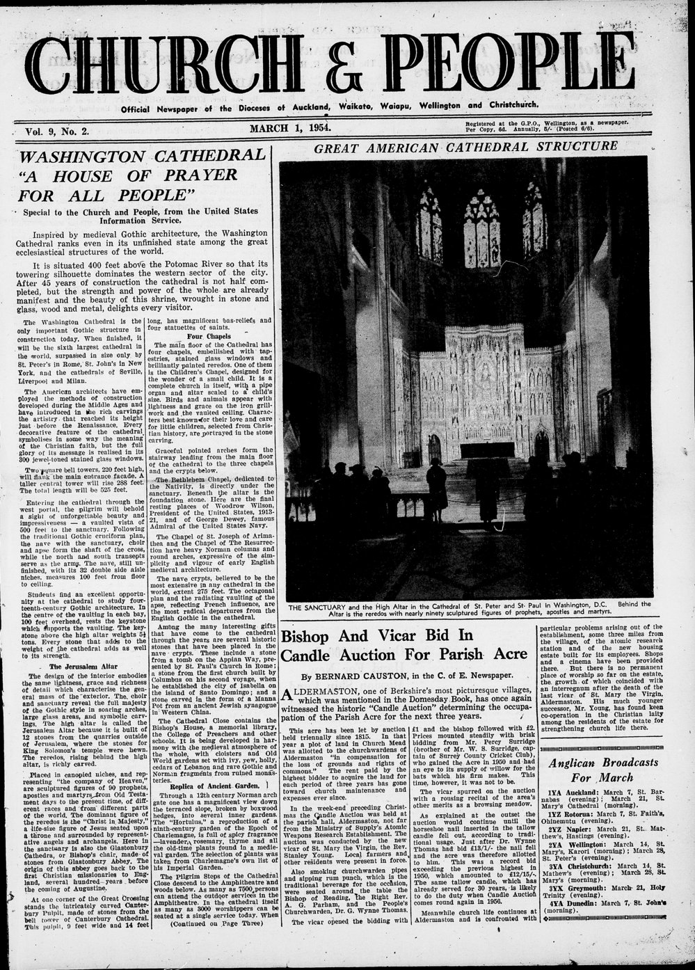 Church &amp; People: March 1954