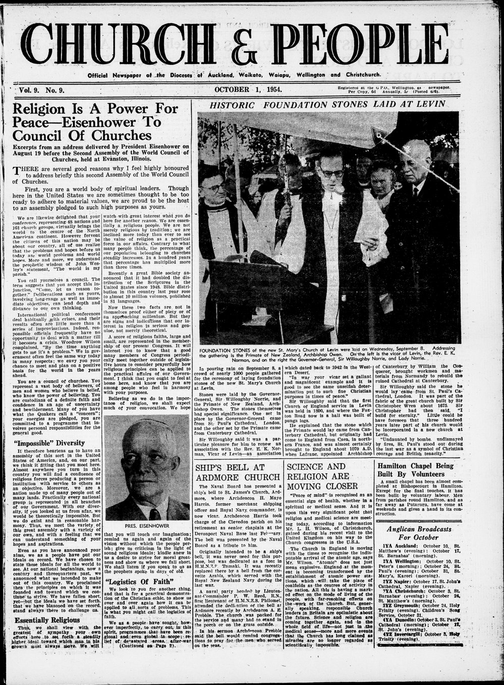 Church &amp; People: October 1954