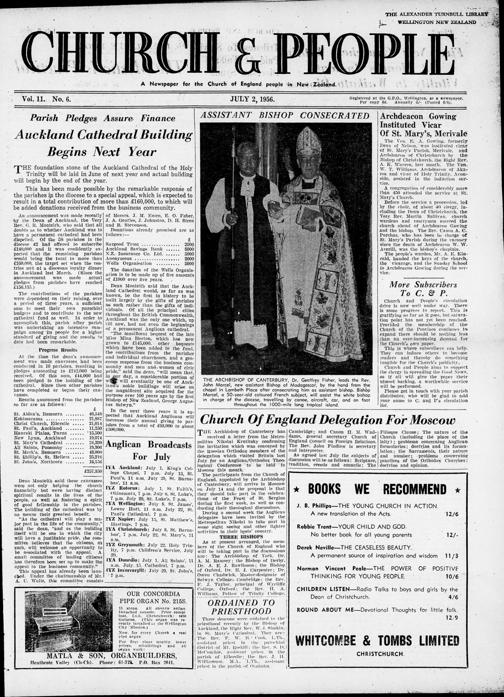 Church &amp; People: July 1956