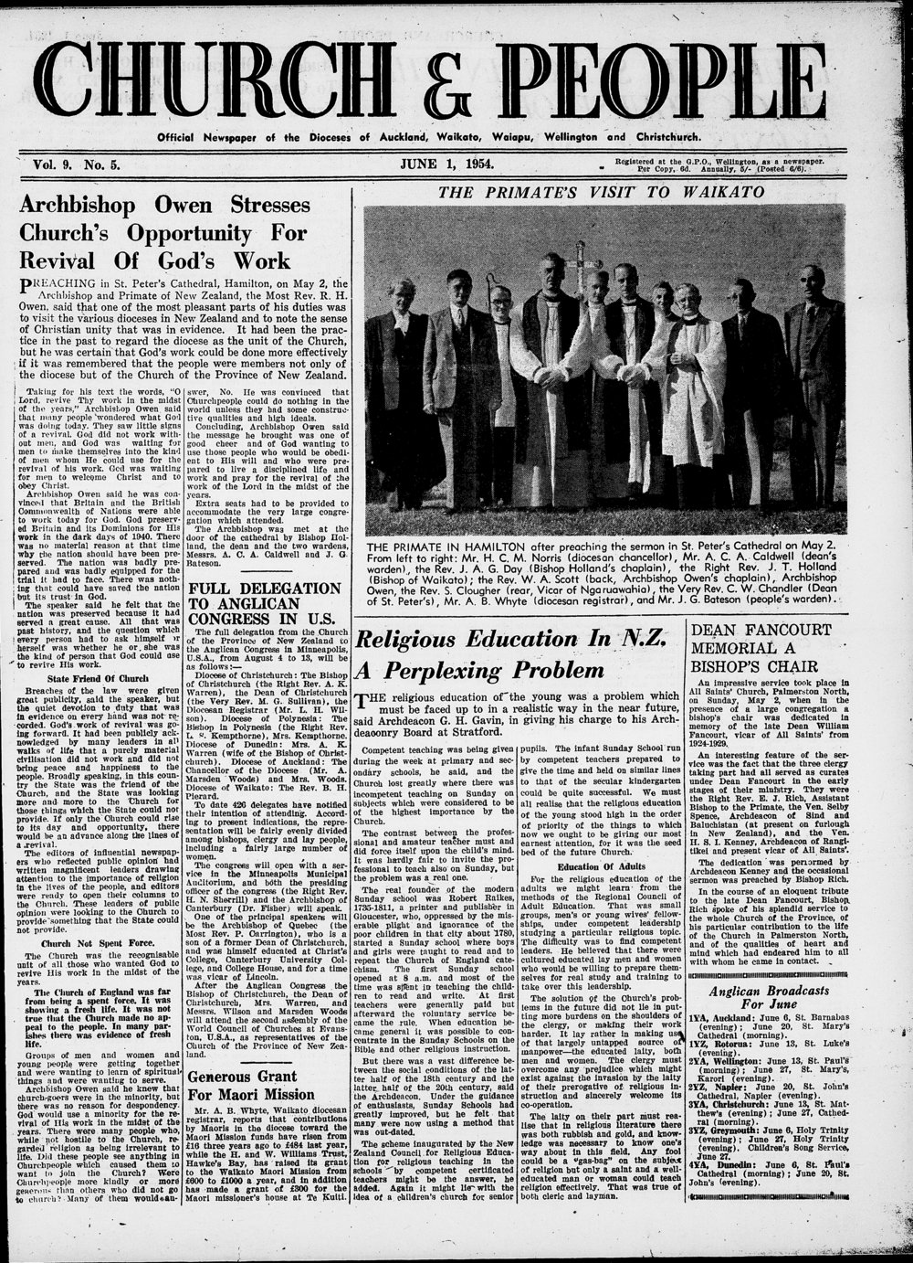 Church &amp; People: June 1954