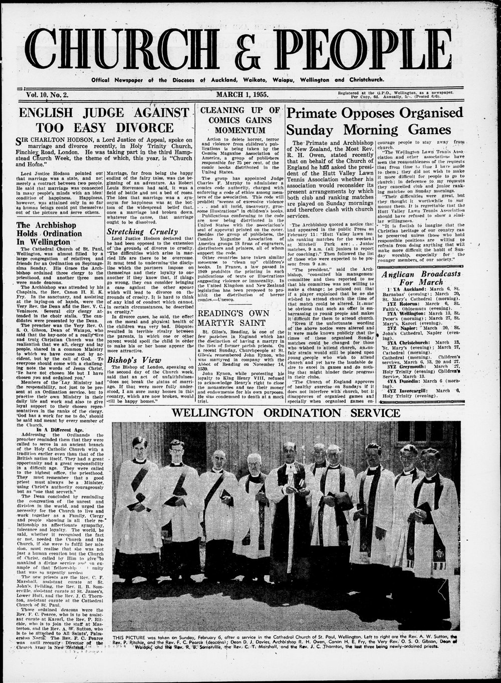 Church &amp; People: March 1955