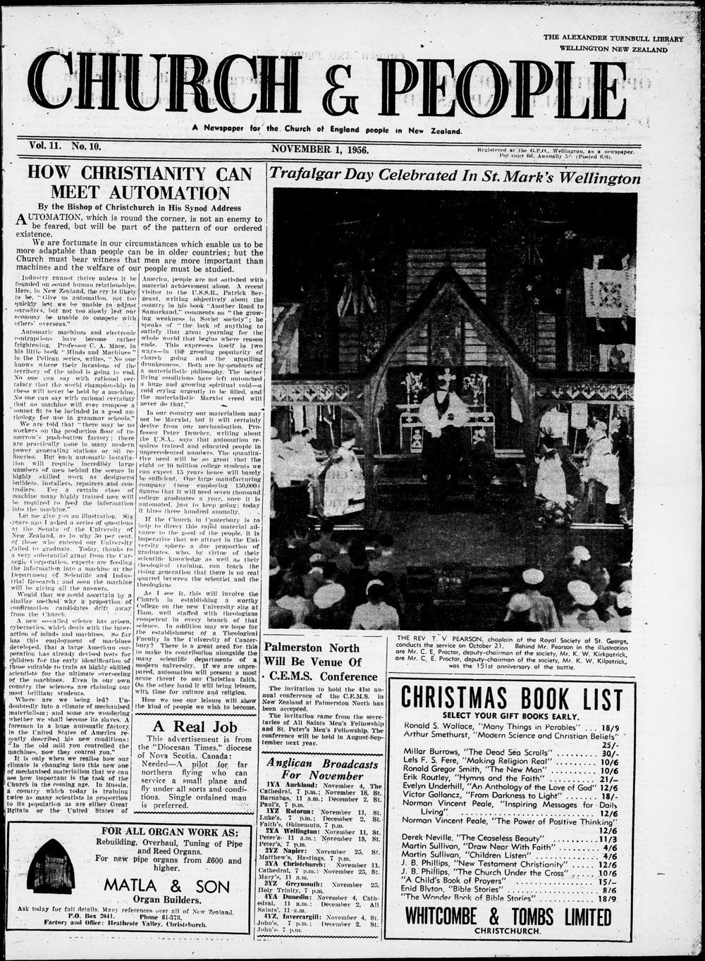 Church &amp; People: November 1956