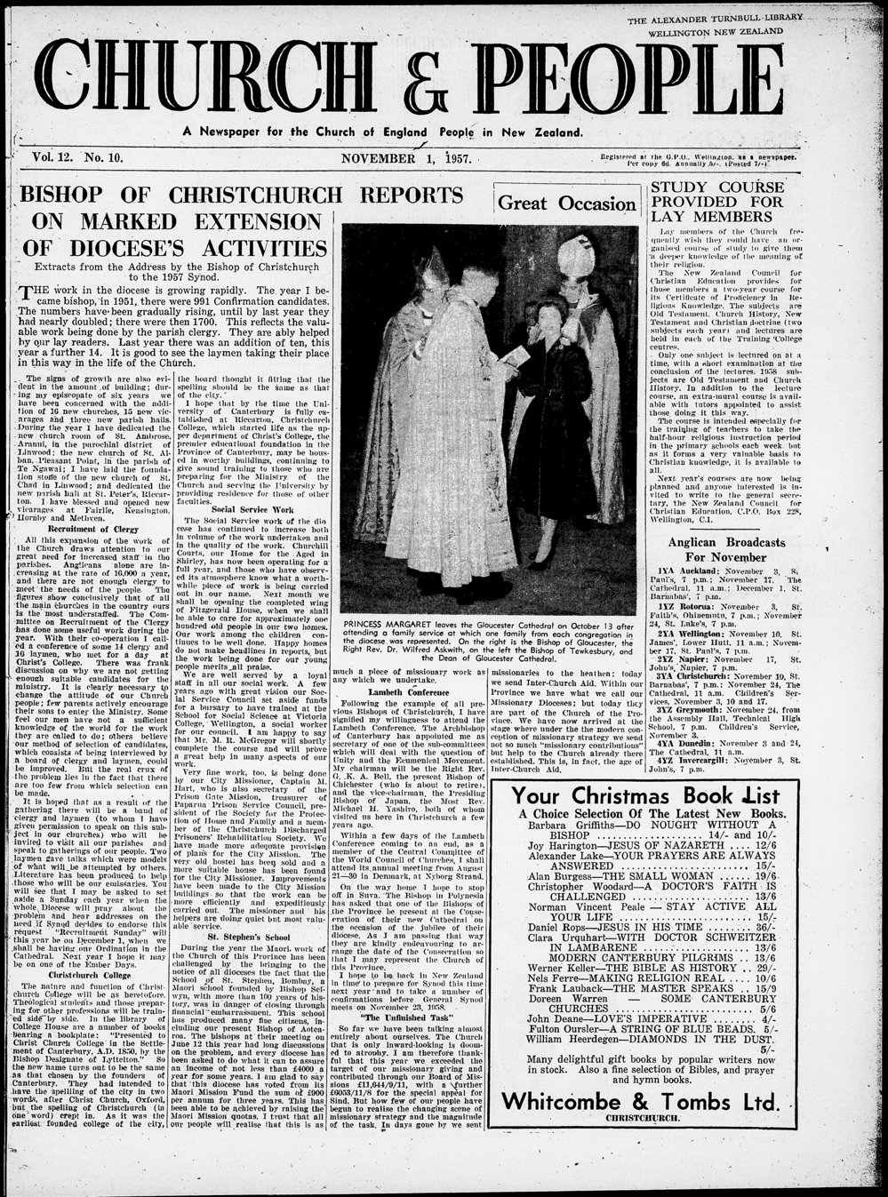 Church &amp; People: November 1957
