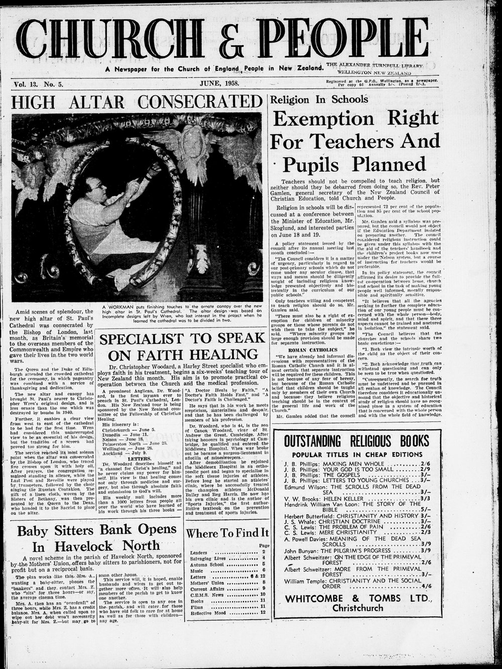 Church &amp; People: June 1958