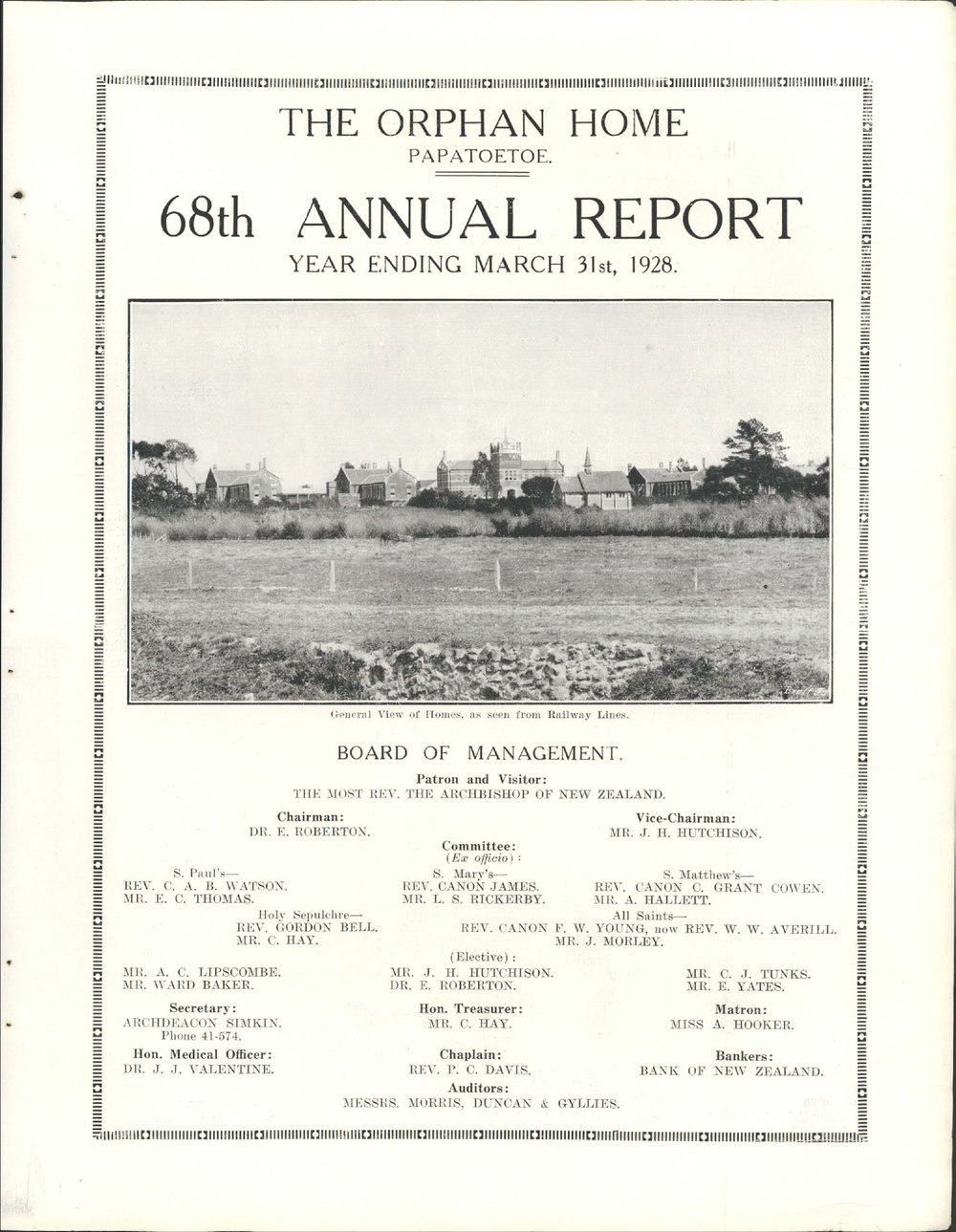 The Orphan Home Annual Report 1927 - 1928