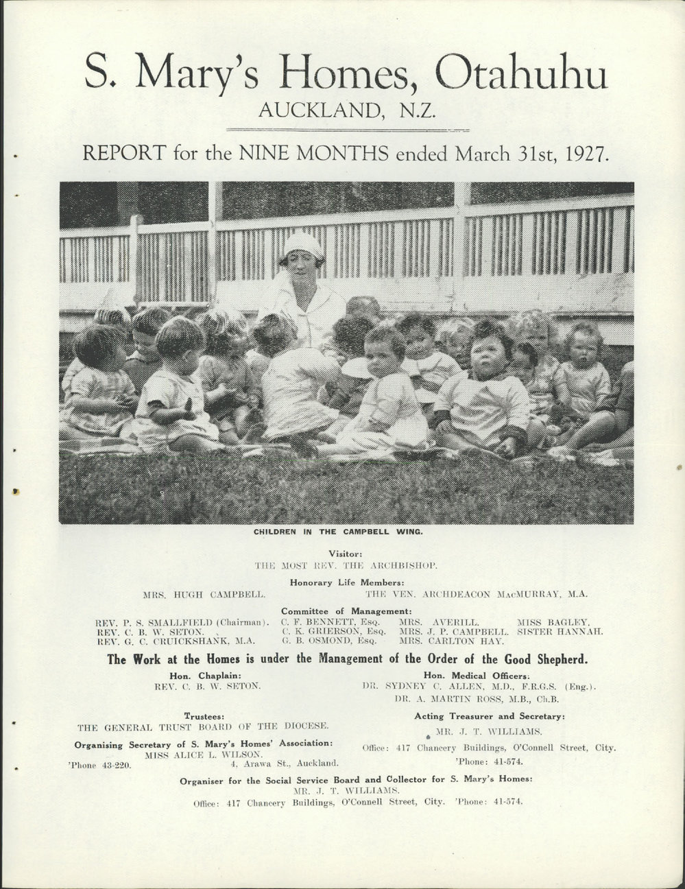 St. Mary's Homes Report 1926 - 1927