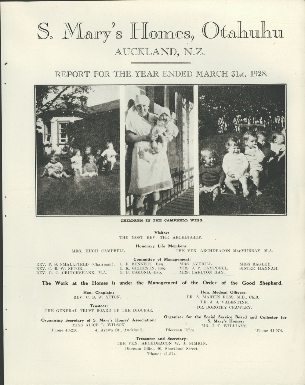 St. Mary's Homes Report 1927 - 1928
