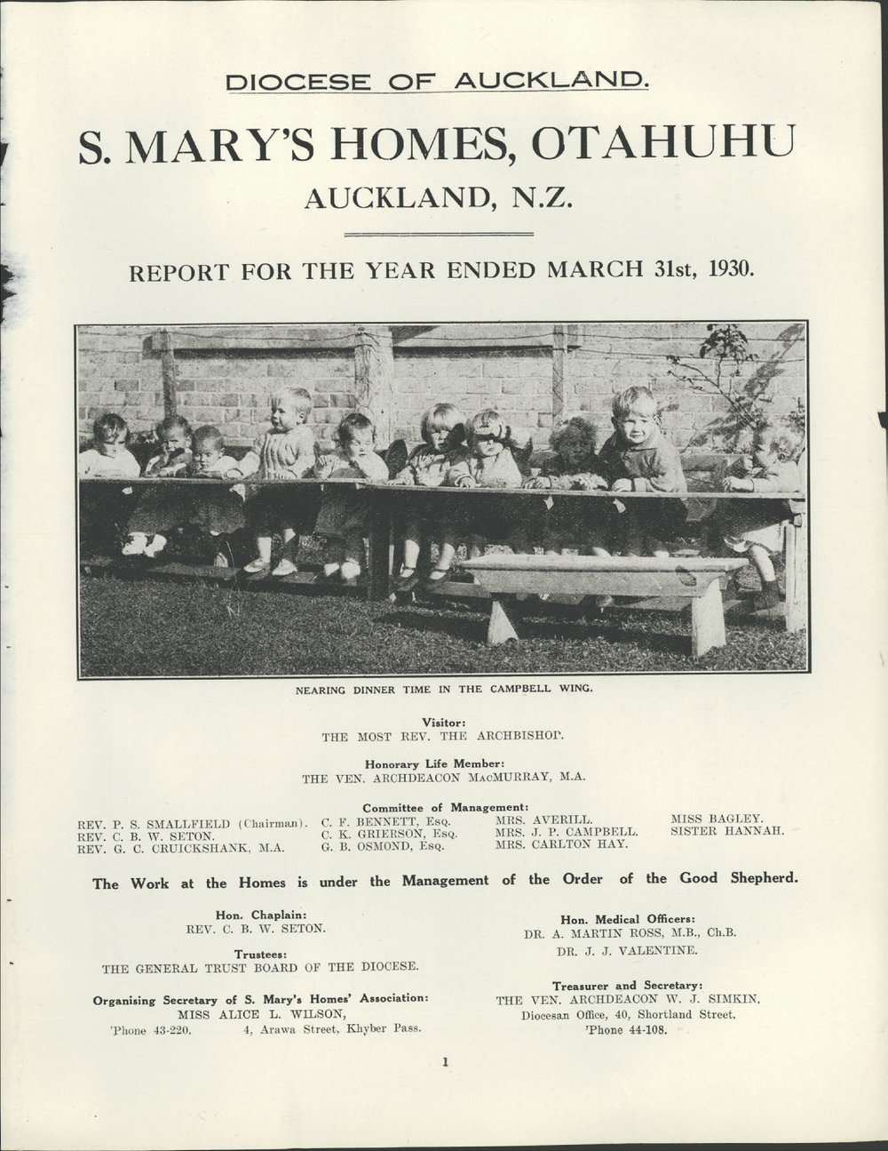 St. Mary's Homes Report 1929 - 1930