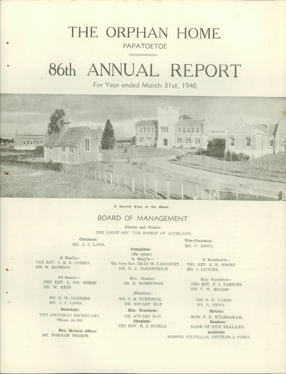 The Orphan Home Annual Report 1946