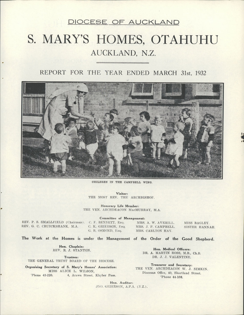 St. Mary's Homes Report 1932