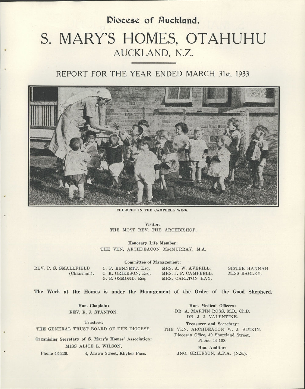 St. Mary's Homes Report 1933
