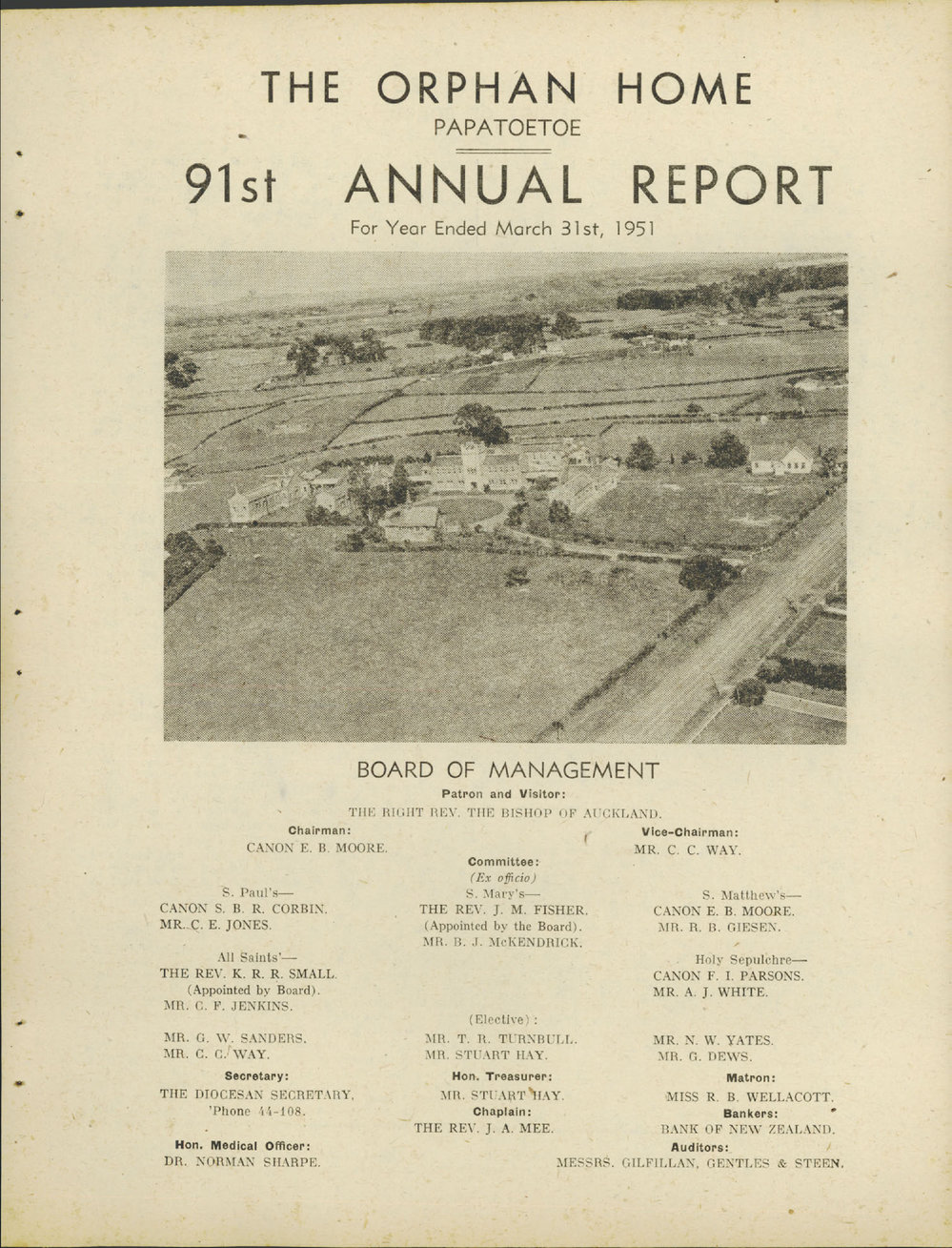 The Orphan Home Annual Report 1951