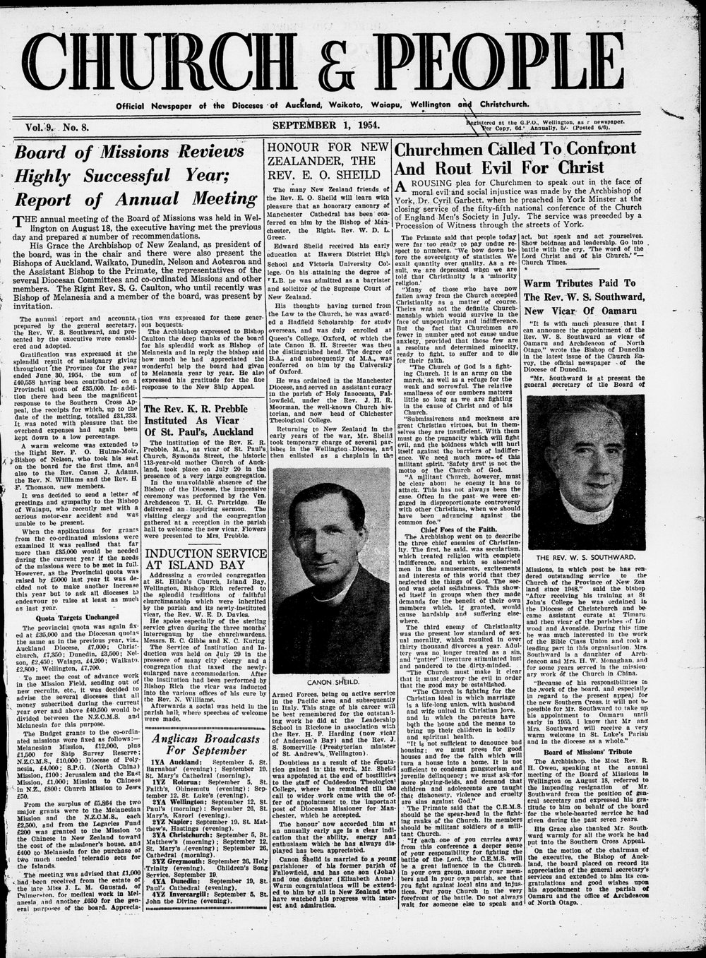 Church &amp; People: September 1954