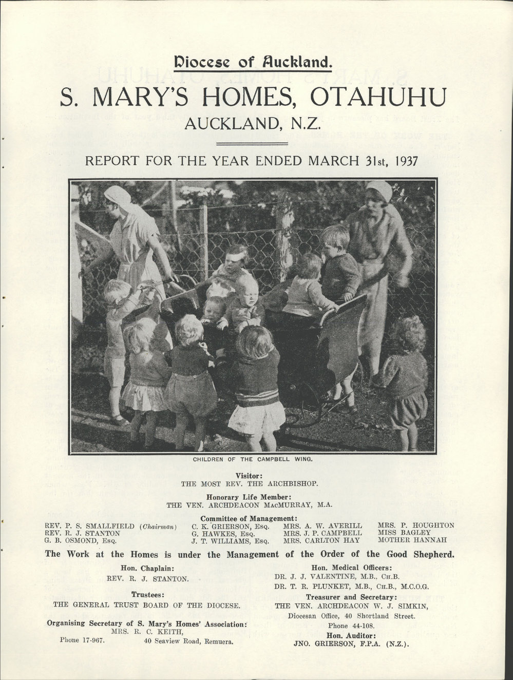 St. Mary's Homes Report 1937
