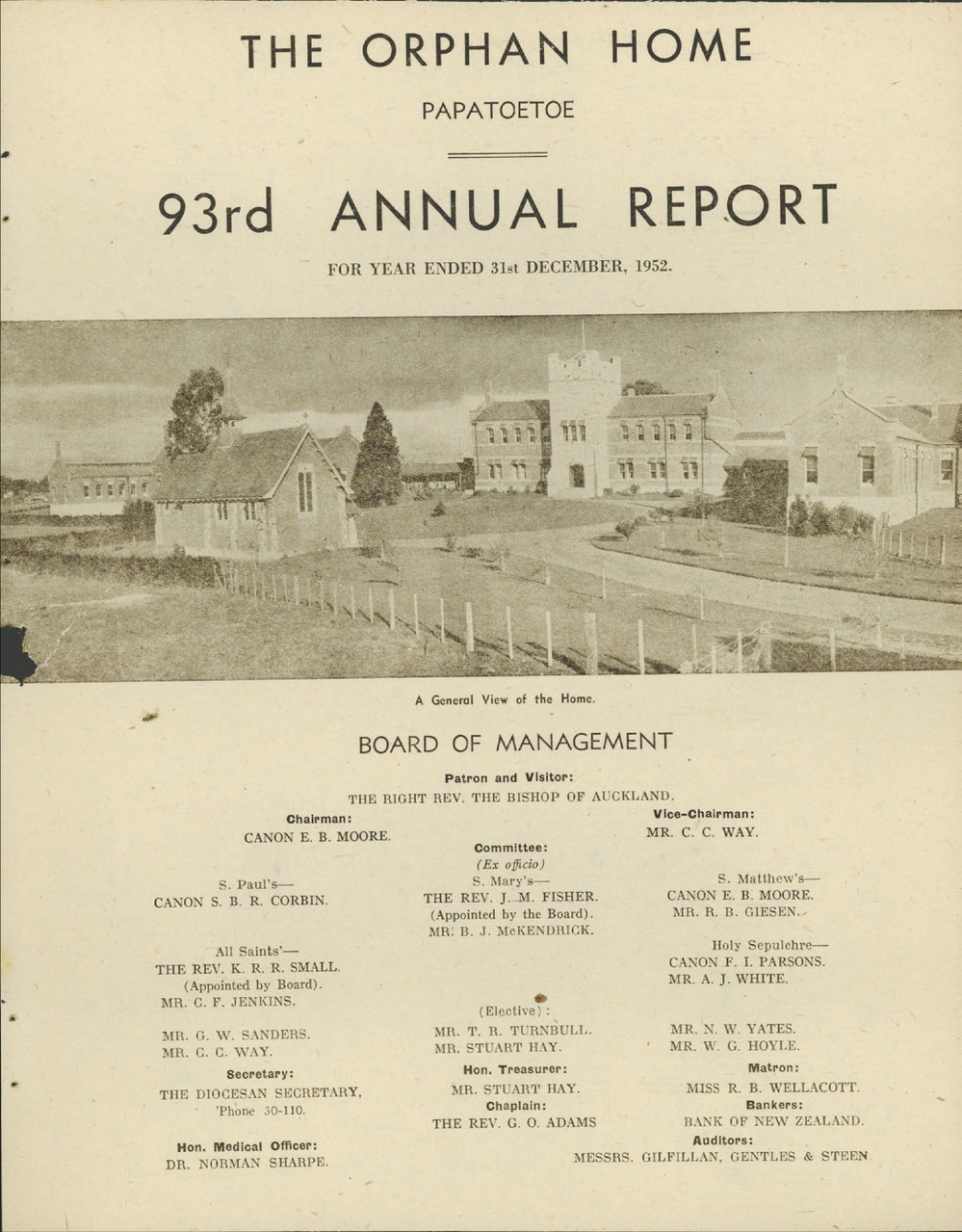 The Orphan Home Annual Report 1953