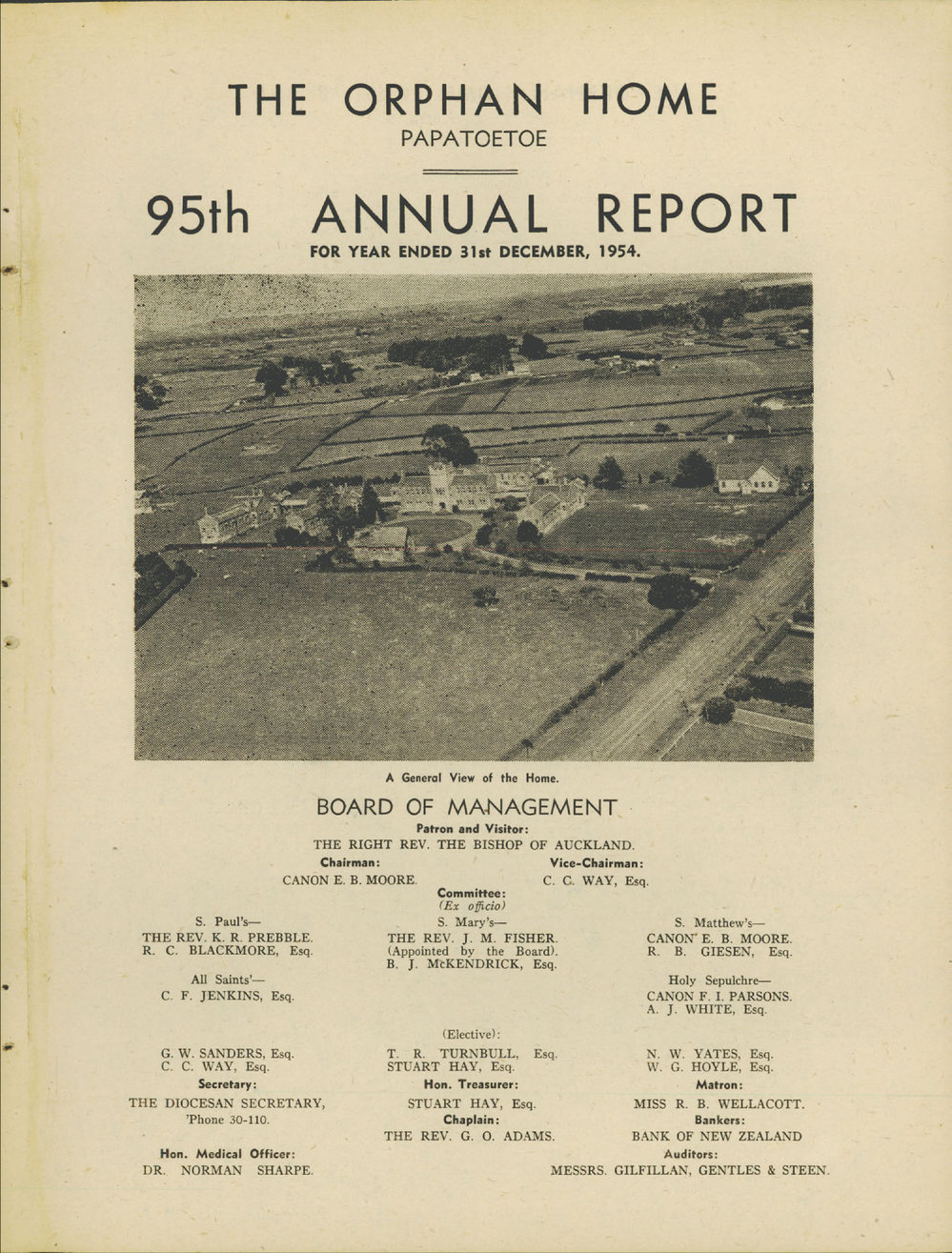 The Orphan Home Annual Report 1955