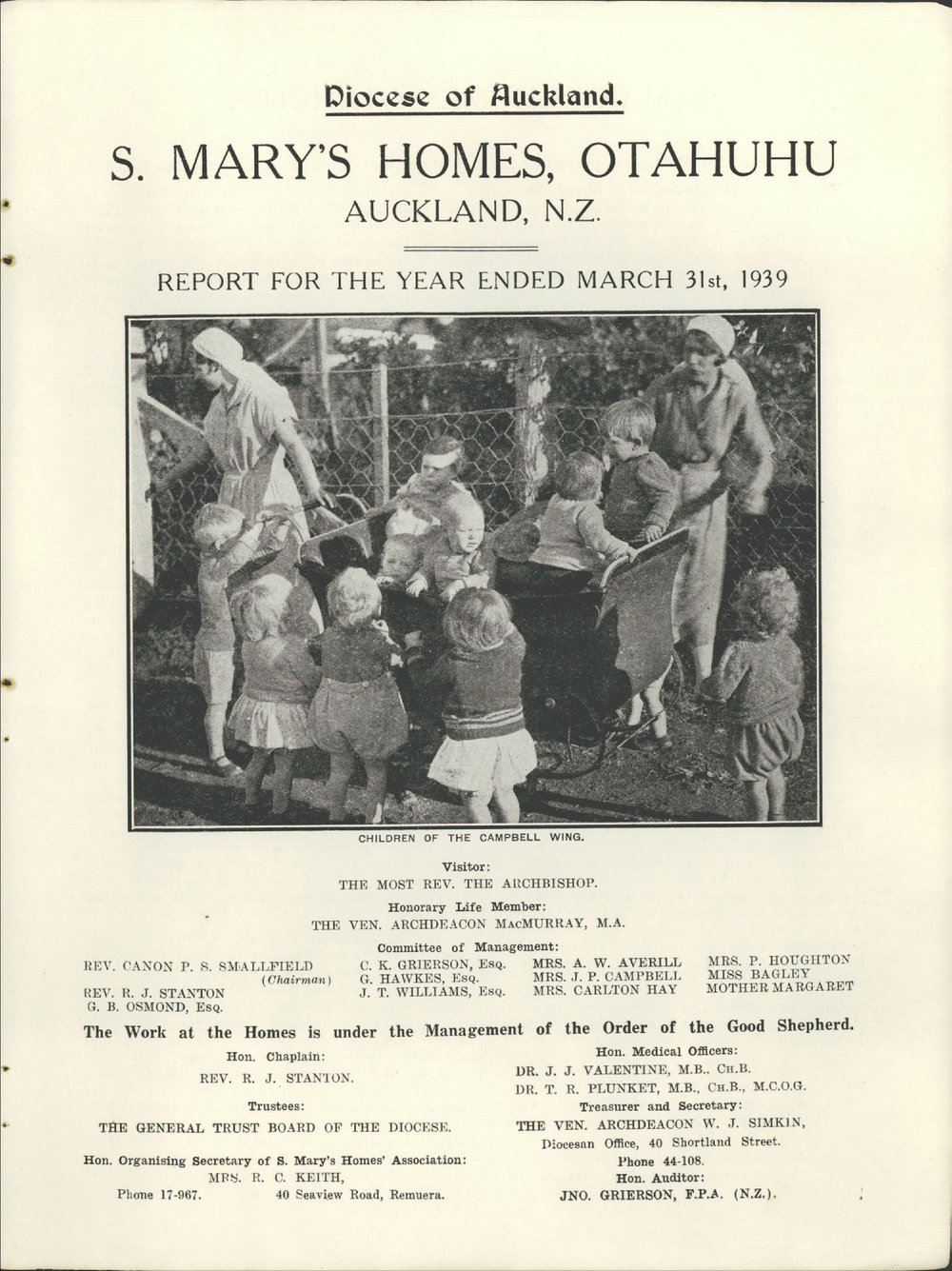 St. Mary's Homes Report 1939