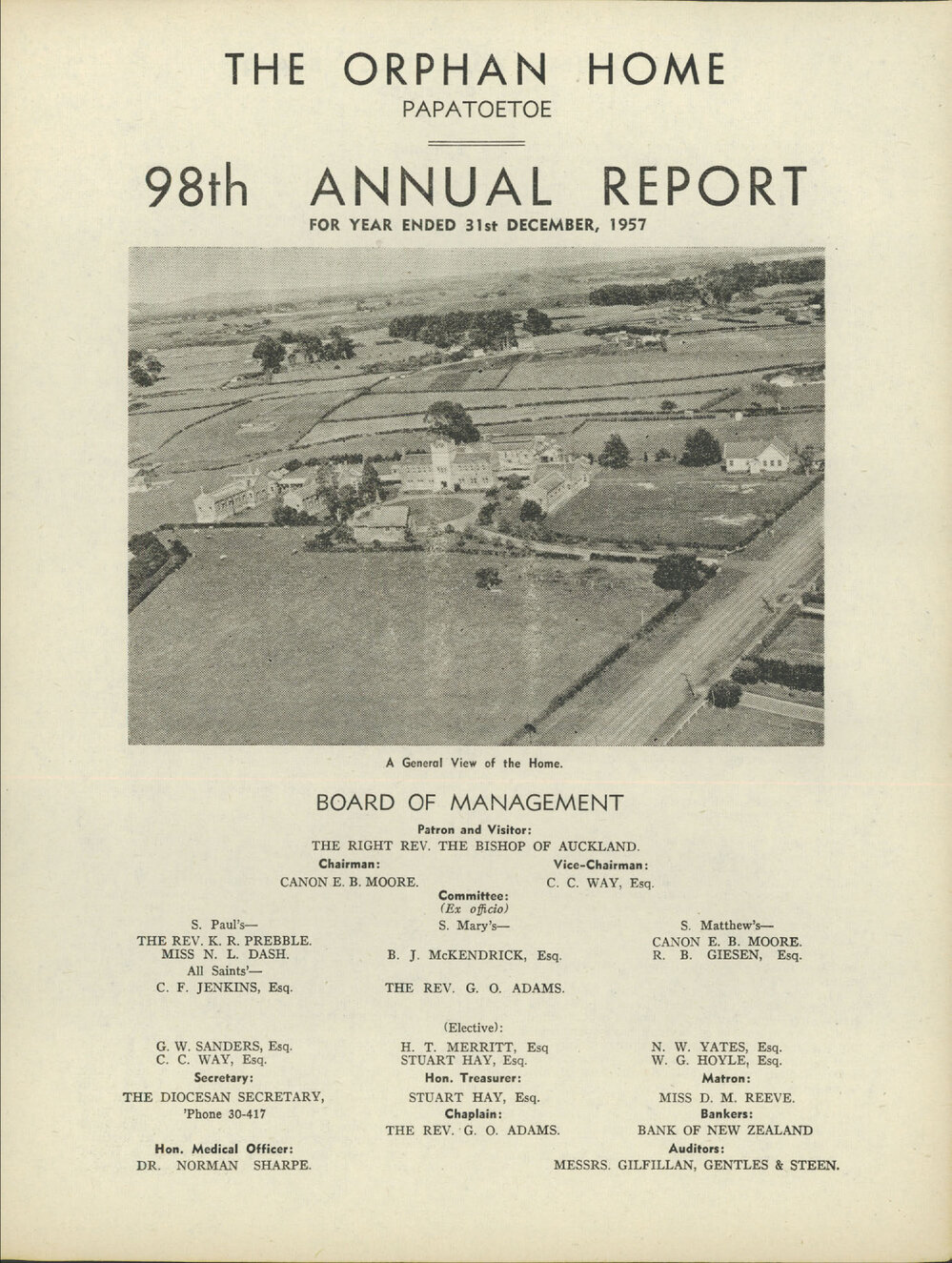 The Orphan Home Annual Report 1958