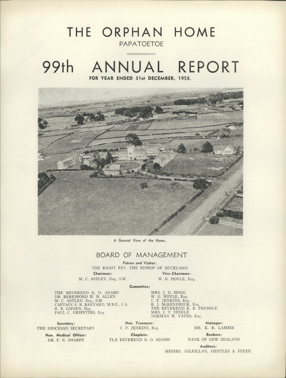 The Orphan Home Annual Report 1959