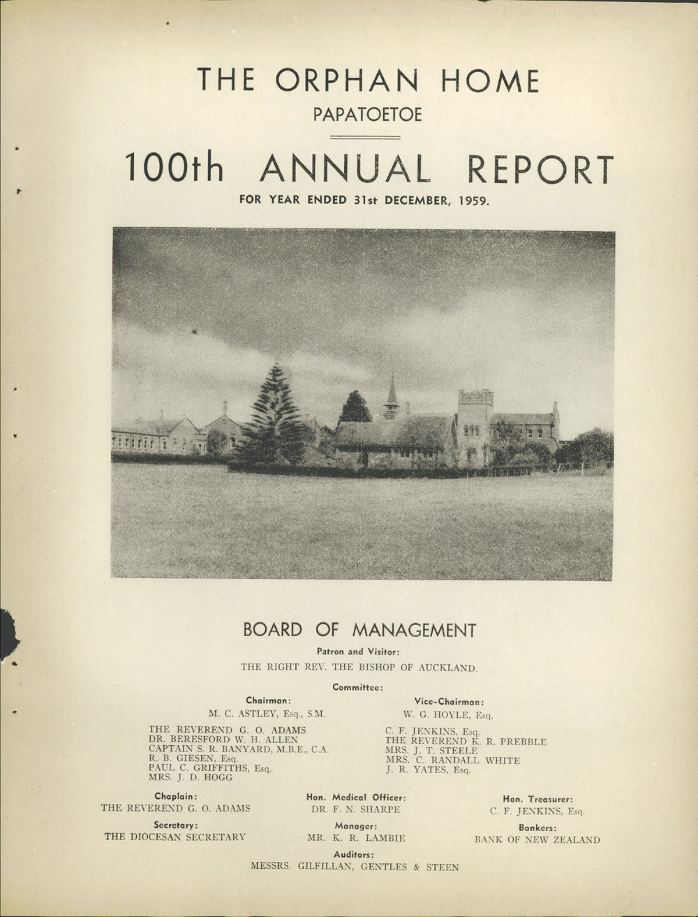 The Orphan Home Annual Report 1960