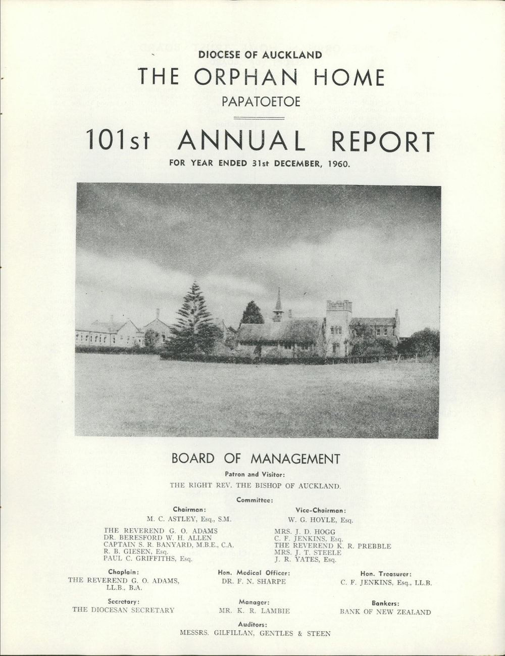 The Orphan Home Annual Report 1961